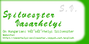 szilveszter vasarhelyi business card